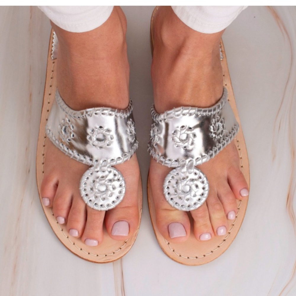 Jack Rogers Silver Sandals NWT - Picture 4 of 8